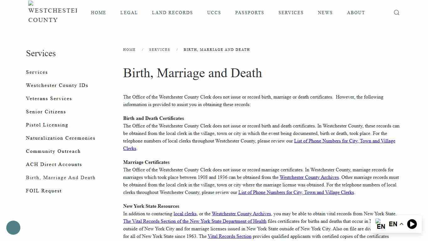 Birth, Marriage and Death